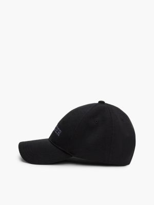 black hilfiger monotype jersey six-panel baseball cap for men tommy hilfiger