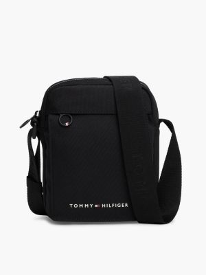 borsa reporter con texture tramata black da uomini tommy hilfiger