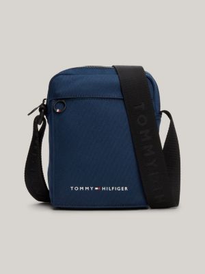 borsa reporter con texture tramata blue da uomini tommy hilfiger