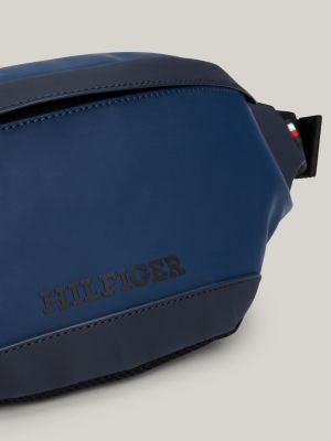 blue hilfiger monotype colour-blocked bum bag for men tommy hilfiger