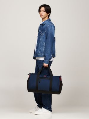 borsone con tasche in rete blu da uomini tommy jeans