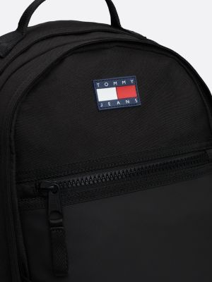 zaino color block con distintivo gommato nero da uomini tommy jeans