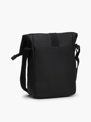 borsa essential a tracolla ripiegabile nero da uomini tommy jeans