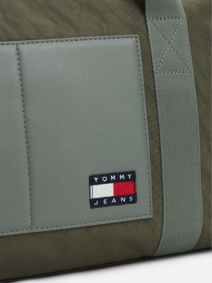 borsa da viaggio con distintivo verde da uomini tommy jeans