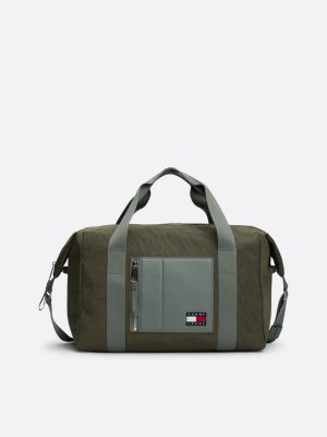 borsa da viaggio con distintivo green da uomini tommy jeans