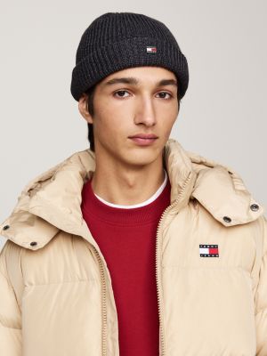 Heritage Short Rib Knit Beanie Black Tommy Hilfiger