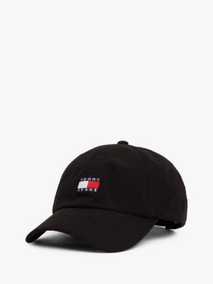 cappello da baseball heritage in velluto black da uomini tommy jeans