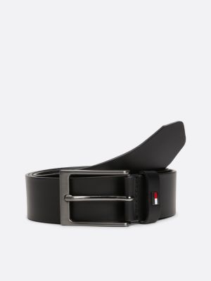 black layton glattleder-gürtel mit emaille-flag für herren - tommy hilfiger