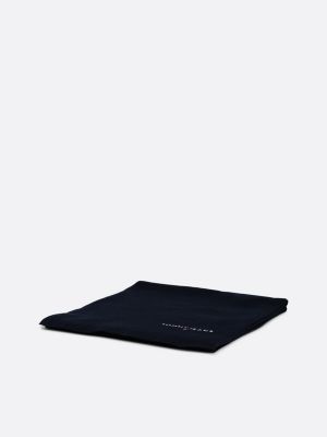 black logo embroidery knit scarf for men tommy jeans