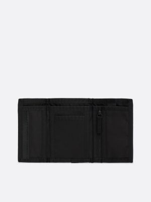 portafogli trifold con distintivo nero da uomini tommy jeans