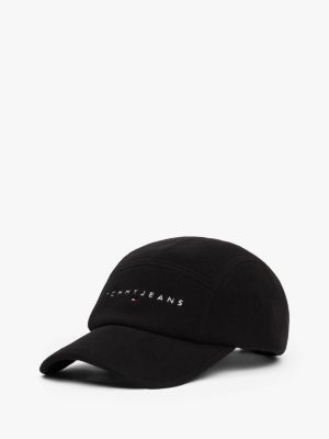 cappello da baseball a cinque sezioni in pile black da uomini tommy jeans