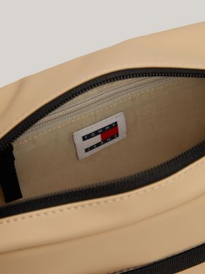 beige essential webbing strap camera bag for men tommy jeans