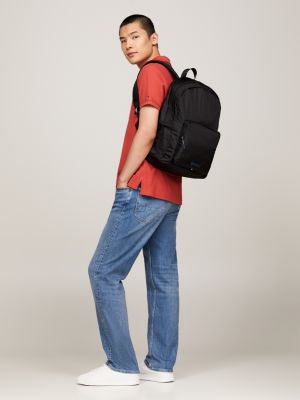 black hilfiger monotype dome backpack for men tommy hilfiger