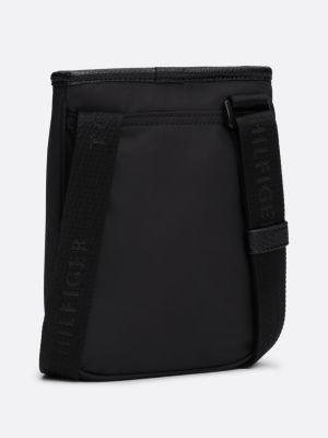 schwarz crossbody-tasche mit logo für herren - tommy hilfiger