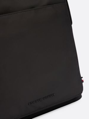 black textured logo dome backpack for men tommy hilfiger