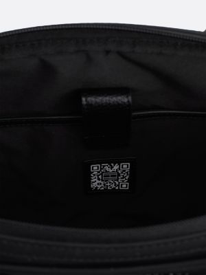 borsa per laptop con logo sulla tracolla nero da uomini tommy hilfiger