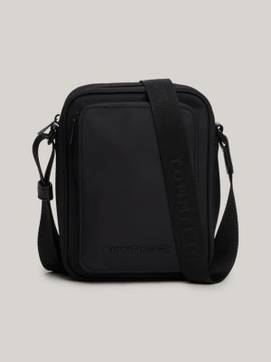 borsa reporter piccola con logo in rilievo black da uomini tommy hilfiger