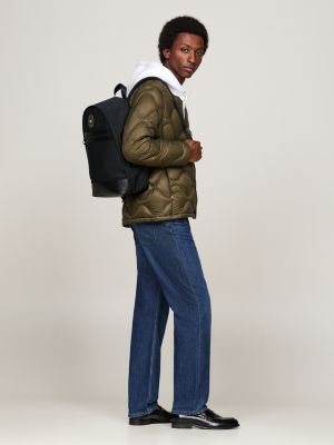 Mixed Texture Dome Backpack Black Tommy Hilfiger