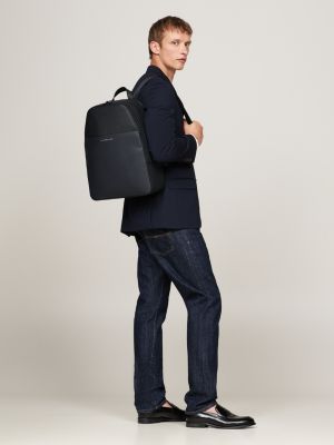 TH Business Leather Dome Backpack Black Tommy Hilfiger