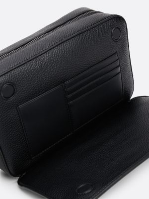 black th business textured reporter bag for men tommy hilfiger