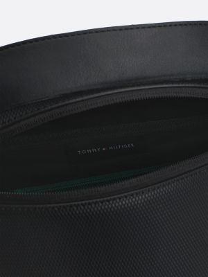 marsupio corporate con mix di texture nero da uomini tommy hilfiger