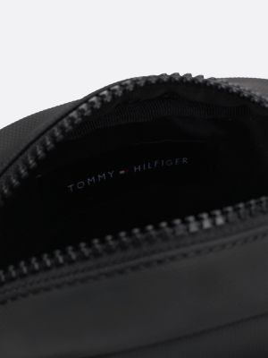black corporate woven reporter bag for men tommy hilfiger