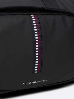 borsone corporate con dettaglio in tessuto nero da uomini tommy hilfiger