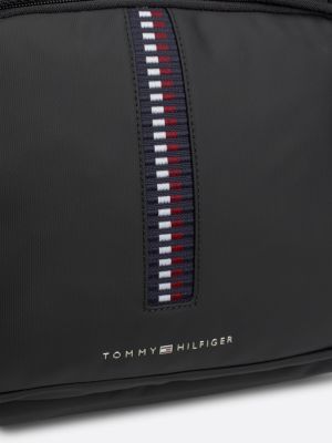 black corporate woven dome backpack for men tommy hilfiger