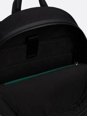 zwart casual rugzak met rond design en logopatch voor heren - tommy hilfiger