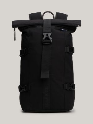 All black tommy hilfiger backpack sale