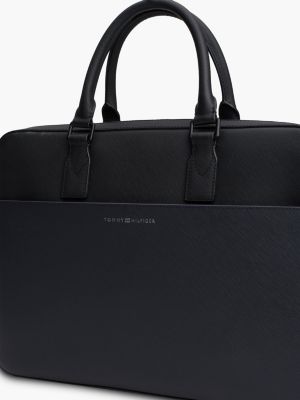 borsa per laptop th business in pelle nero da uomini tommy hilfiger