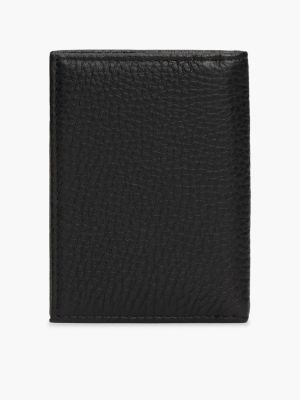 portafogli bifold premium in pelle nero da uomini tommy hilfiger