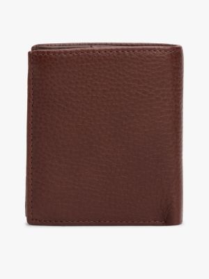 bruin premium leren bifold portemonnee voor heren - tommy hilfiger