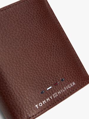 bruin premium leren bifold portemonnee voor heren - tommy hilfiger