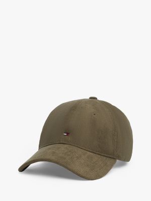 casquette 6 panneaux en velours côtelé green pour hommes tommy hilfiger