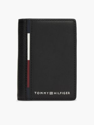 portafogli bifold casual in pelle black da uomini tommy hilfiger