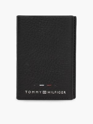 porta carte di credito premium in pelle black da uomini tommy hilfiger