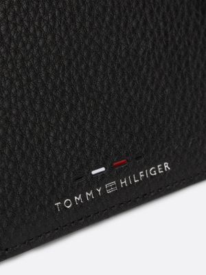 portafogli premium piccolo in pelle nero da uomini tommy hilfiger