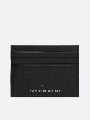 porta carte di credito premium in pelle black da uomini tommy hilfiger