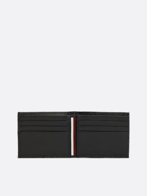 cartera th business de piel pequeña negro de hombres tommy hilfiger