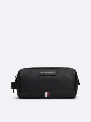 pochette toilette th business zigrinata black da uomini tommy hilfiger