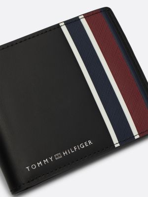 portafogli corporate piccolo in pelle nero da uomini tommy hilfiger