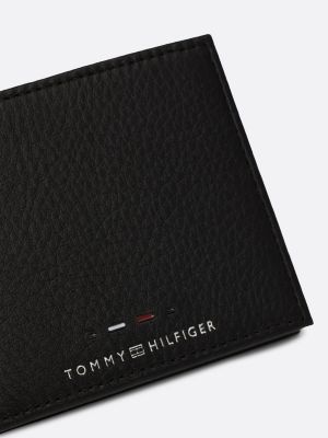 portafogli premium piccolo in pelle nero da uomini tommy hilfiger