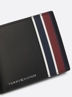 portafogli corporate in pelle nero da uomini tommy hilfiger