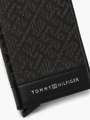 porta carte di credito th monogram nero da uomini tommy hilfiger