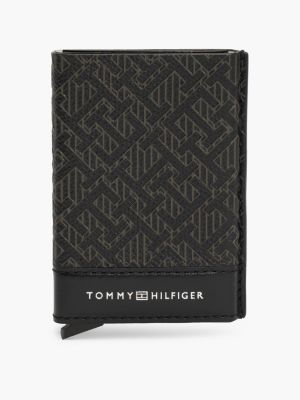 porta carte di credito th monogram black da uomini tommy hilfiger