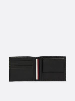 portafogli th monogram piccolo nero da uomini tommy hilfiger