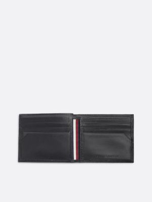 black premium leather wallet and key fob gift set for men tommy hilfiger