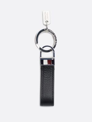 set premium portafogli e portachiavi in pelle nero da uomini tommy hilfiger