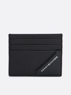 set regalo porta carte e portachiavi in pelle nero da uomini tommy hilfiger